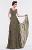 ColsBM Tessa Carafe Brown Romantic Sleeveless Zip up Chiffon Floor Length Tiered Bridesmaid Dresses