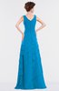 ColsBM Tessa Cornflower Blue Romantic Sleeveless Zip up Chiffon Floor Length Tiered Bridesmaid Dresses
