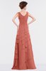 ColsBM Tessa Crabapple Romantic Sleeveless Zip up Chiffon Floor Length Tiered Bridesmaid Dresses