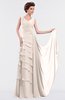 ColsBM Tessa Cream Pink Romantic Sleeveless Zip up Chiffon Floor Length Tiered Bridesmaid Dresses