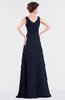 ColsBM Tessa Dark Sapphire Romantic Sleeveless Zip up Chiffon Floor Length Tiered Bridesmaid Dresses