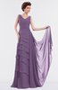 ColsBM Tessa Eggplant Romantic Sleeveless Zip up Chiffon Floor Length Tiered Bridesmaid Dresses