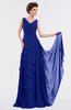 ColsBM Tessa Electric Blue Romantic Sleeveless Zip up Chiffon Floor Length Tiered Bridesmaid Dresses