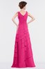 ColsBM Tessa Fandango Pink Romantic Sleeveless Zip up Chiffon Floor Length Tiered Bridesmaid Dresses