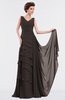 ColsBM Tessa Fudge Brown Romantic Sleeveless Zip up Chiffon Floor Length Tiered Bridesmaid Dresses