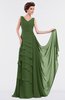 ColsBM Tessa Garden Green Romantic Sleeveless Zip up Chiffon Floor Length Tiered Bridesmaid Dresses