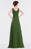 ColsBM Tessa Garden Green Romantic Sleeveless Zip up Chiffon Floor Length Tiered Bridesmaid Dresses