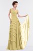 ColsBM Tessa Gold Romantic Sleeveless Zip up Chiffon Floor Length Tiered Bridesmaid Dresses
