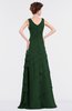 ColsBM Tessa Hunter Green Romantic Sleeveless Zip up Chiffon Floor Length Tiered Bridesmaid Dresses