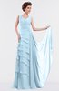 ColsBM Tessa Ice Blue Romantic Sleeveless Zip up Chiffon Floor Length Tiered Bridesmaid Dresses