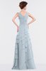 ColsBM Tessa Illusion Blue Romantic Sleeveless Zip up Chiffon Floor Length Tiered Bridesmaid Dresses