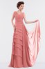ColsBM Tessa Lantana Romantic Sleeveless Zip up Chiffon Floor Length Tiered Bridesmaid Dresses