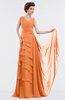ColsBM Tessa Mango Romantic Sleeveless Zip up Chiffon Floor Length Tiered Bridesmaid Dresses