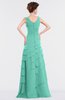 ColsBM Tessa Mint Green Romantic Sleeveless Zip up Chiffon Floor Length Tiered Bridesmaid Dresses