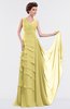 ColsBM Tessa Misted Yellow Romantic Sleeveless Zip up Chiffon Floor Length Tiered Bridesmaid Dresses