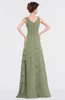 ColsBM Tessa Moss Green Romantic Sleeveless Zip up Chiffon Floor Length Tiered Bridesmaid Dresses