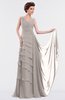 ColsBM Tessa Mushroom Romantic Sleeveless Zip up Chiffon Floor Length Tiered Bridesmaid Dresses