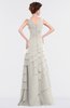 ColsBM Tessa Off White Romantic Sleeveless Zip up Chiffon Floor Length Tiered Bridesmaid Dresses