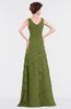 ColsBM Tessa Olive Green Romantic Sleeveless Zip up Chiffon Floor Length Tiered Bridesmaid Dresses