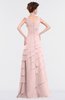 ColsBM Tessa Pastel Pink Romantic Sleeveless Zip up Chiffon Floor Length Tiered Bridesmaid Dresses