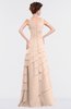 ColsBM Tessa Peach Puree Romantic Sleeveless Zip up Chiffon Floor Length Tiered Bridesmaid Dresses