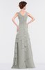 ColsBM Tessa Platinum Romantic Sleeveless Zip up Chiffon Floor Length Tiered Bridesmaid Dresses