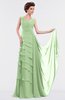 ColsBM Tessa Sage Green Romantic Sleeveless Zip up Chiffon Floor Length Tiered Bridesmaid Dresses