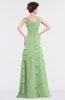 ColsBM Tessa Sage Green Romantic Sleeveless Zip up Chiffon Floor Length Tiered Bridesmaid Dresses