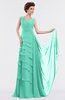 ColsBM Tessa Seafoam Green Romantic Sleeveless Zip up Chiffon Floor Length Tiered Bridesmaid Dresses