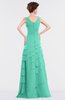 ColsBM Tessa Seafoam Green Romantic Sleeveless Zip up Chiffon Floor Length Tiered Bridesmaid Dresses