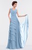 ColsBM Tessa Sky Blue Romantic Sleeveless Zip up Chiffon Floor Length Tiered Bridesmaid Dresses