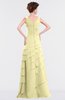ColsBM Tessa Soft Yellow Romantic Sleeveless Zip up Chiffon Floor Length Tiered Bridesmaid Dresses