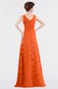 ColsBM Tessa Tangerine Romantic Sleeveless Zip up Chiffon Floor Length Tiered Bridesmaid Dresses