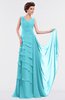 ColsBM Tessa Turquoise Romantic Sleeveless Zip up Chiffon Floor Length Tiered Bridesmaid Dresses