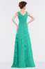 ColsBM Tessa Viridian Green Romantic Sleeveless Zip up Chiffon Floor Length Tiered Bridesmaid Dresses