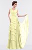 ColsBM Tessa Wax Yellow Romantic Sleeveless Zip up Chiffon Floor Length Tiered Bridesmaid Dresses