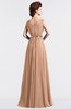 ColsBM Cordelia Almost Apricot Vintage A-line Sleeveless Chiffon Floor Length Pleated Bridesmaid Dresses