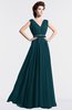 ColsBM Cordelia Blue Green Vintage A-line Sleeveless Chiffon Floor Length Pleated Bridesmaid Dresses