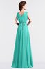ColsBM Cordelia Blue Turquoise Vintage A-line Sleeveless Chiffon Floor Length Pleated Bridesmaid Dresses