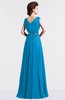 ColsBM Cordelia Cornflower Blue Vintage A-line Sleeveless Chiffon Floor Length Pleated Bridesmaid Dresses
