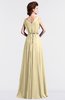 ColsBM Cordelia Cornhusk Vintage A-line Sleeveless Chiffon Floor Length Pleated Bridesmaid Dresses