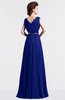 ColsBM Cordelia Electric Blue Vintage A-line Sleeveless Chiffon Floor Length Pleated Bridesmaid Dresses