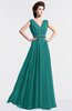 ColsBM Cordelia Emerald Green Vintage A-line Sleeveless Chiffon Floor Length Pleated Bridesmaid Dresses