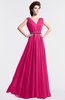 ColsBM Cordelia Fandango Pink Vintage A-line Sleeveless Chiffon Floor Length Pleated Bridesmaid Dresses