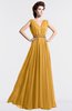 ColsBM Cordelia Golden Cream Vintage A-line Sleeveless Chiffon Floor Length Pleated Bridesmaid Dresses