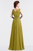 ColsBM Cordelia Golden Olive Vintage A-line Sleeveless Chiffon Floor Length Pleated Bridesmaid Dresses