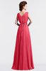 ColsBM Cordelia Guava Vintage A-line Sleeveless Chiffon Floor Length Pleated Bridesmaid Dresses