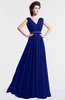 ColsBM Cordelia Nautical Blue Vintage A-line Sleeveless Chiffon Floor Length Pleated Bridesmaid Dresses