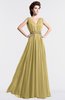 ColsBM Cordelia New Wheat Vintage A-line Sleeveless Chiffon Floor Length Pleated Bridesmaid Dresses