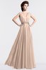 ColsBM Cordelia Peach Puree Vintage A-line Sleeveless Chiffon Floor Length Pleated Bridesmaid Dresses